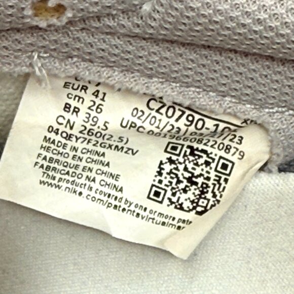 NIKE Air Jordan 1 Retro Low OG Sneakers Mens US 8 Atmosphere Grey CZ0790-101 - Picture 8 of 8